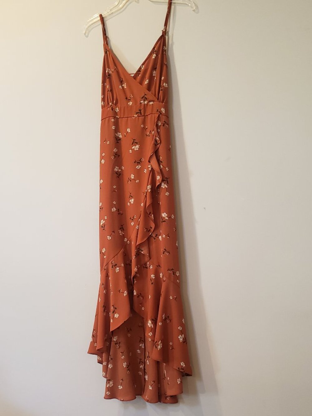 Inspired Hearts Rust High -Low Bohemian Wrap Dress  XL